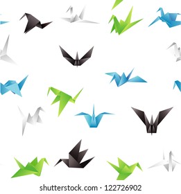 seamless paper bird background