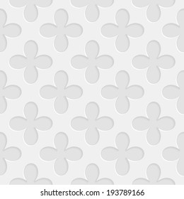 Seamless paper cut pattern. Floral origami background.