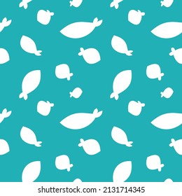 Seamless Paper Fish Pattern Abstract Background. Vector Illustration