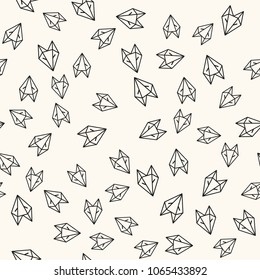 Seamless paper fox origami pattern background