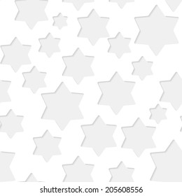 Seamless paper pattern with little  gray stars on white background