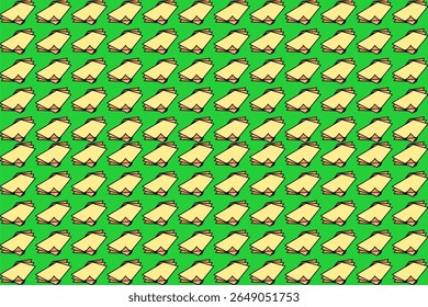 Seamless paper sheet pattern with quirky abstract repeat, colorful playful background, scattered pages for education, study habit, learning stress, academic deadline and modern school themes.