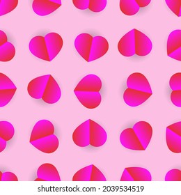 seamless papercut heart pattern for background, greeting card, packaging, texture, fabric pattern, wallpaper, wall decoration