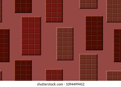 Seamless parrern of the chocolate bars