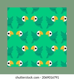 seamless parrot pattern .Flat design. Cartoon style. Cute and funny. For kids textile, wallpaper and wrapping paper