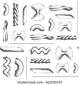 seamless pasta pattern vector