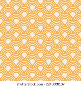 Seamless Pasta vector pattern. Italian Spaghetti noodle hand painted background. Doodle cartoon abstract yellow food ornament. Ramen, macaroni, penne meal.