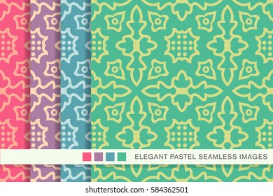 seamless pastel background set geometry kaleidoscope