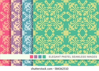 seamless pastel background set geometry kaleidoscope