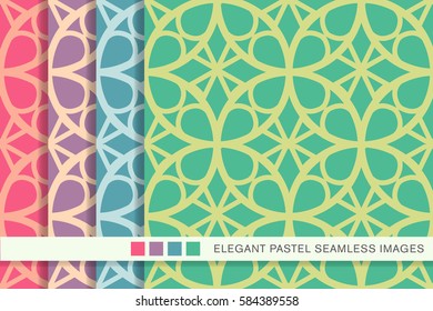 seamless pastel background set round frame cross