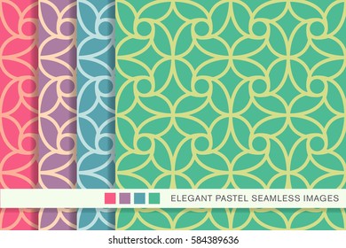 seamless pastel background set round spiral cross