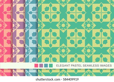 seamless pastel background set square cross geometry