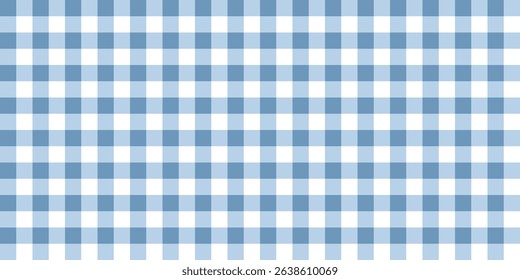Seamless pastel blue gingham pattern