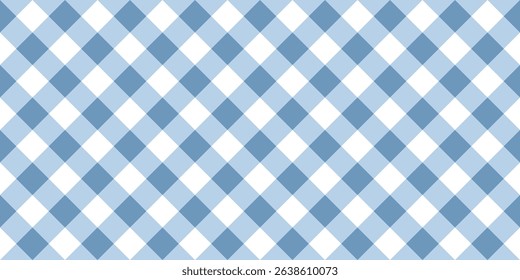 Seamless pastel blue gingham pattern
