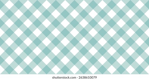Seamless pastel blue gingham pattern