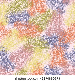 seamless pastel camouflage with mixed leaves pattern background for fashion fabric