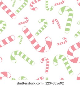 Seamless Pastel Candy Cane Pattern