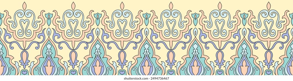 Seamless pastel color pattern, ikat style.