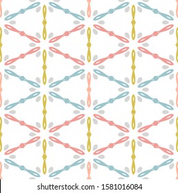 Seamless pastel colored pattern  over white background. Tileable walpaper. Can be used for wallpapers, fabric design, web page design