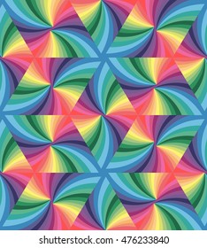 Seamless Pastel Colored Wavy Triangles Pattern. Geometric Abstract Background. Suitable for textile, fabric, packaging and web design.. Vector Illustration.