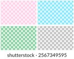Seamless Pastel Cross weave Gingham Pattern vector background set