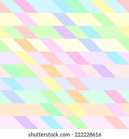 Seamless pastel cute pattern of iridescent diagonal and horizontal stripes of equal thickness, forming quadrilaterals for girls or children