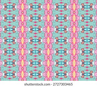 Padrão decorativo pastel sem costura com formas divertidas e simetria. Fundo abstrato ideal para padrão, sem emenda, pastel, abstrato, uso de design.