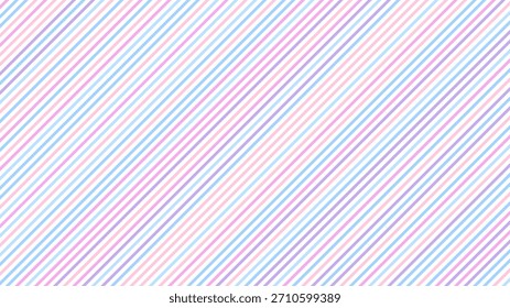 Seamless pastel diagonal stripe pattern background with soft pink, blue, and purple tones for wallpaper, textile, wrapping paper, branding, web design, and creative decoration.
