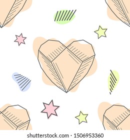 Seamless pastel diamonds pattern. Background with colorful gemstones.