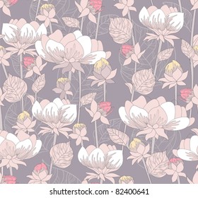 Seamless pastel floral pattern. Background with flowers.