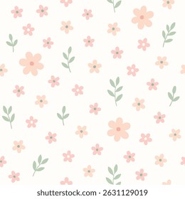 A seamless pastel floral pattern in soft tones, perfect for minimal and elegant design projects.