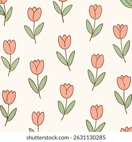 A seamless pastel floral pattern in soft tones, perfect for minimal and elegant design projects.