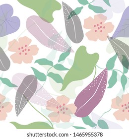 Seamless pastel floral surface pattern background vector illustration for design