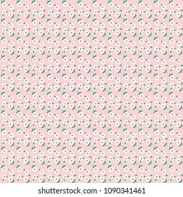 Seamless pastel floral vector pattern, botanical repeat wallpaper for fashion textile prints, 