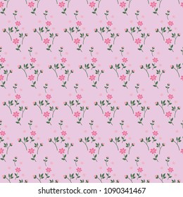 Seamless pastel floral vector pattern, botanical repeat wallpaper for fashion textile prints, 