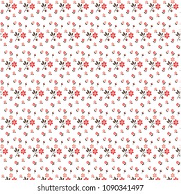 Seamless pastel floral vector pattern, botanical repeat wallpaper for fashion textile prints, 