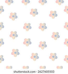Seamless pastel flower pattern with soft colors and gentle floral motifs. Perfect for fabric, wallpaper, wrapping paper, and feminine design themes.