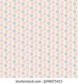 Patrón de flores pastel sin costuras con colores suaves y diseño minimalista, perfecto para fondos de primavera, impresiones de tela, Fondos de pantalla y papel de regalo
