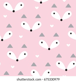 seamless pastel fox pattern vector illustration