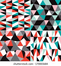 Seamless pastel geometric abstract background pattern in vector