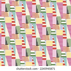 Seamless pastel geometric abstract background pattern in vector. Colorful wavy abstract pattern.The brush stroke graphic abstract