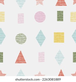 Seamless pastel geometric shapes pattern background,fabric pattern. for wallpaper,gift wrapping,packaging,brochure cover template design
