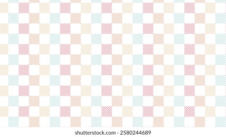 Seamless pastel gingham check pattern for fabric, wallpaper, wrapping, or decorative textile design. Soft and modern color scheme for stylish summer fashion and interior decor.