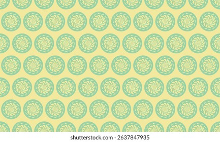 Seamless pastel green and yellow circular pattern.  Perfect for textile design, website backgrounds, or any project needing a subtle yet elegant repeating design.