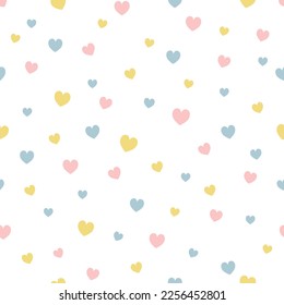 Seamless pastel heart background. Flat vector design