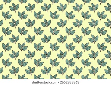 Padrão de folha pastel sem costura.  Perfeito para fundos, têxteis ou desenhos de papelaria.  Simples, encantador e versátil. Evoca sentimentos de primavera e natureza.
