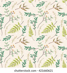 seamless pastel leaves pattern background