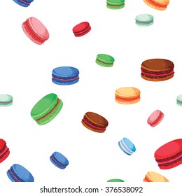 Seamless pastel macaroons pattern. 