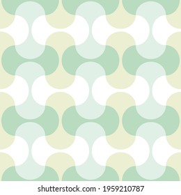 Seamless pastel pattern in 60s style. Template for fabric. Stylish background for cards. Wrapping paper pattern. Abstract decor. Textile design. Fashionable color combinations. Vector. Olive color.