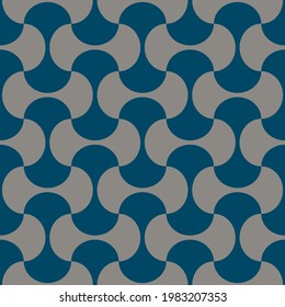 Seamless pastel pattern in 60s style. Wrapping paper pattern. Template for fabric. Stylish background for cards. Blue, grey. Textile design. Fashionable color combinations. Vector. Ornament. Backdrop.